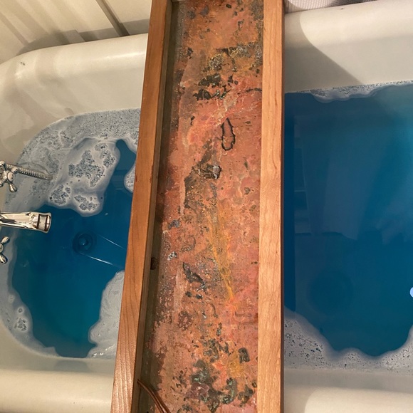 Handmade Reclaimed Wood Copper Bath Tray Wine Hold - Picture 12 of 14
